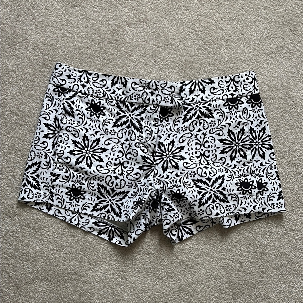 J. Crew Black and White Patterned Women's Shorts